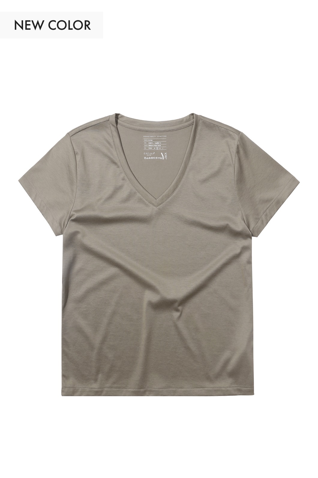 브이넥 클래식 &amp; 베이직 핏 반소매 티셔츠 (WOMEN)